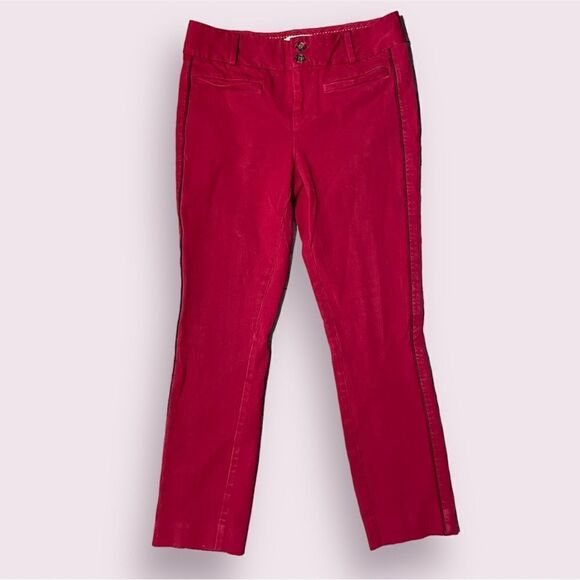 Anthropologie The Essential Slim Trousers in Red Size 2 - Picture 5 of 6